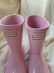 $90 Hunter Little Kid First Classic Giant Glitter Boot Light Pink US2/UK1/EU33