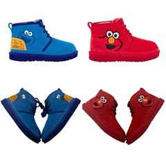 UGG X SESAME STREET Elmo Neumel Red/ Cookie Monster Blue Little Kids Boots 1-3Y