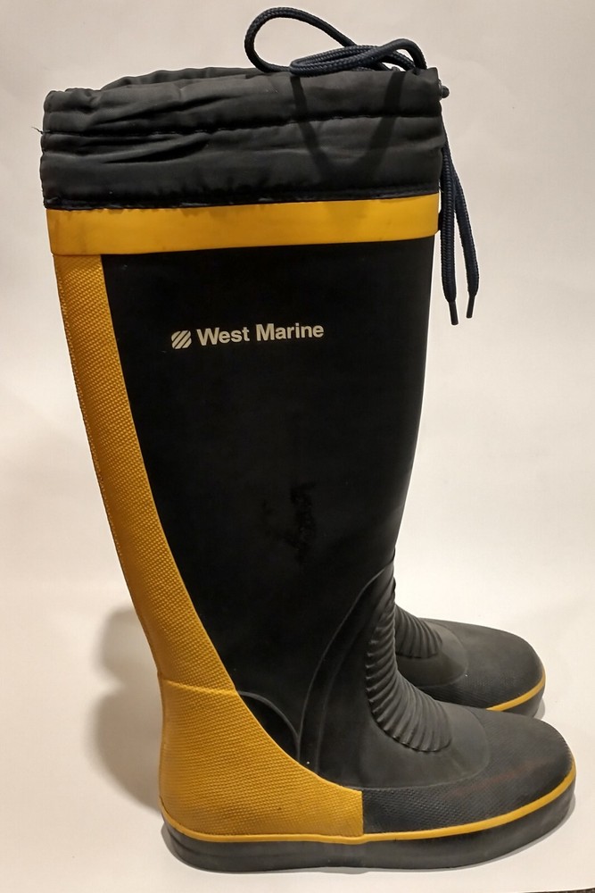 West Marine Lined Rubber Boots With Drawstring Kids Size 3