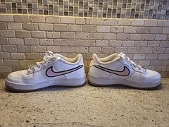 NIKE AIR FORCE 1 LV8 (GS) WHITE-PINK GLAZE-RED US SIZE 5.5Y [DB4542-100]