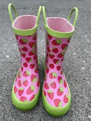 Blue Mountain Kids Waterproof Rubber Boots With Strawberries Size 11/12