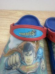 Crocs Superman Blue Red Rubber Clogs Slip On Shoes Little Kids 12-13 #23