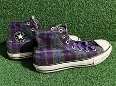 Converse Chuck Taylor All Star Flannel Plaid High Hi Top Sneakers Junior US Sz3