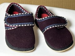 Foamtreads Canadian Wool Blend Slipper Shoes for Children Burgundy Aqua Sz T8
