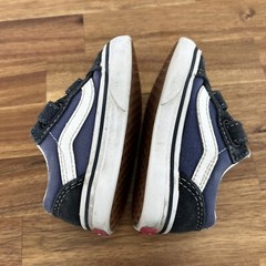 Vans Old Skool Sneakers V Double Strap Black Blue Toddler Baby Size 5. FAIR READ