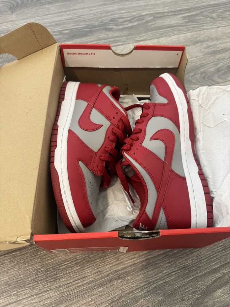 Nike Dunk Low GS Red Grey Youth Kids Sneakers Shoes CW1590 002 Size 5.5y 7w