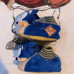 Vintage 1994 Sega Sonic Plush Slippers Shoes