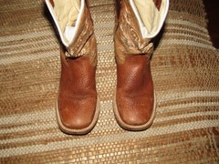 Mexico Square Toe Cowboy Western Boots Brown Leather Youth sz 13 Mex 20
