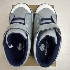 See Kai Run Drew Basics Gray Blue Hook & Loop Sneaker Unisex Kids US 9