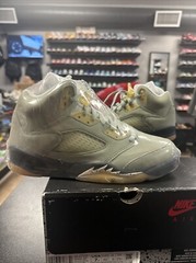 Big Kid’s Jordan 5 Retro Size 7y Jade Horizon/Desert Sand (440888 300)