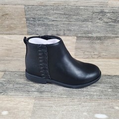 Stride Rite Carolyn Kids Bootie Sz 11.5 M Black Leather Side Zip Ankle Boots