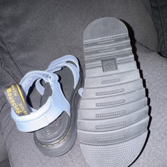 Dr. Martens KLAIRE Y Light Blue Synthetic Hook & Loop Strappy Sandals 5 Casual