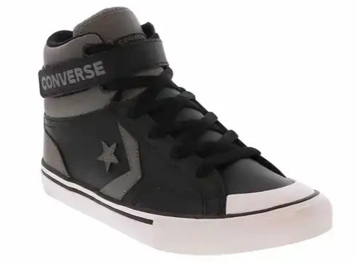 Converse Pro Blaze Strap Leather Easy On Sneakers Shoes Grey Size Boy’s 5.5 M