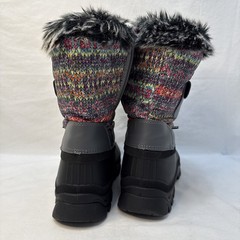 DREAM PAIRS KSnow Grey-Multi Thinsulate WATERPROOF SNOW Boots Girls 5 faux fur