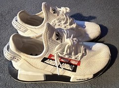 Adidas NMD R1 V2 Overbranded White Black Red H02539 Youth 4.5