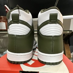 Nike Dunk High (GS) White Cargo Khaki 6Y Unisex Kids Sneaker