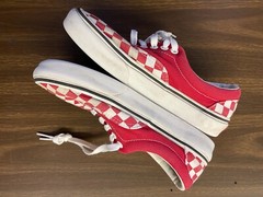 Vans Old School Checkerboard Red White Checker Skateboard Size 6.5 Men 8.0 Women
