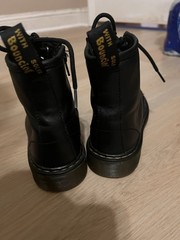 Dr. Martens 1460 J Black Leather Combat Boots Unisex Kids Lace Up Size 5