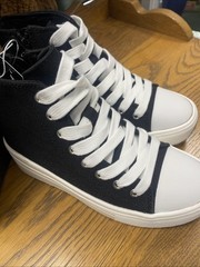 Art Class Kids Blakely High-Top Side Zip Fashion School Sneakers Black Size 1