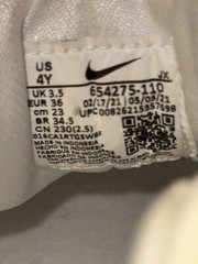 Size 4 (GS) – Nike Huarache Run Low White Pure Platinum