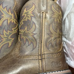 Justin SK4681 Kids Boots Size 2/D Width Cattleman Brown NIB