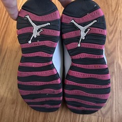 Nike Air Jordan 10 Retro GS Size 5Y Platinum Pink Black 487211-008 Girls Youth
