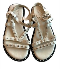 ZARA Kids White Studded Leather Sandals EU 30 (US 12)