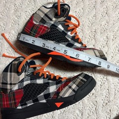 ​Air Jordan Textile Sneakers Multi-Color Tartan Plaid Patchwork US Size 1Y
