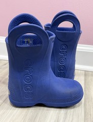 Crocs Kids’ Handle It Rain Boot Blue C8 Preowned 12803