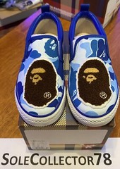 A BATHING APE BAPE Blue ABC Camo Ape Head Slip On Kids Shoe US sz 1 PS 20cm $165