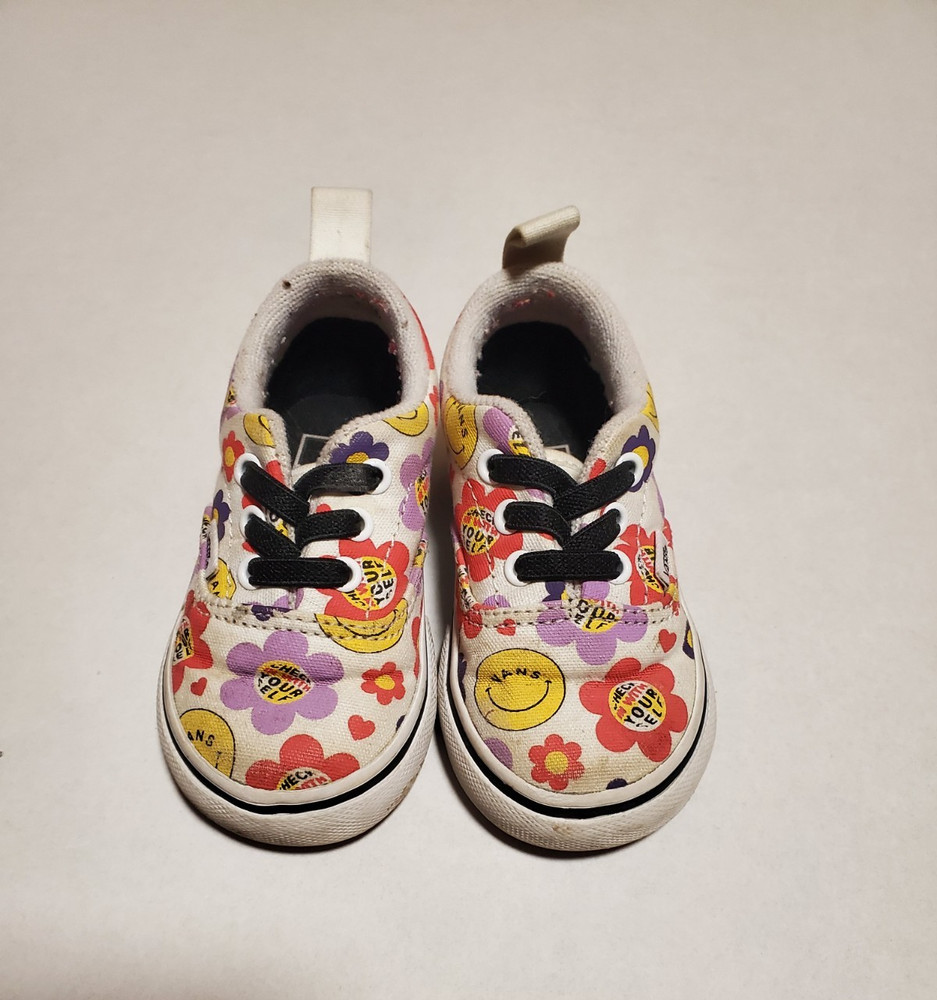 Vans Off the Walls Era Multi Color Flower Groovy Size Toddlers 4.5 Shoes Unisex