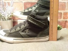 Converse All Star ☆ Junior Pro Blaze High Top w/ Strap Black Iridescent Trim (4)