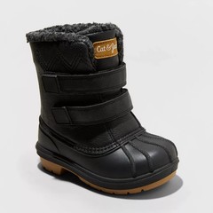 Cat & Jack Toddler Faux Fur Hook-And-Loop Ankle Winter Boots Waterproof