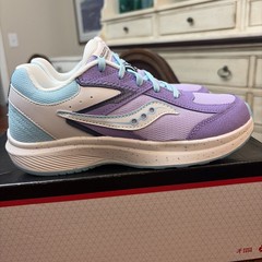 Saucony Kids Cohesion KDZ Purple Blue Sneaker Shoes Sz 5W