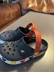 Crocs Kids Crocband Micky Mouse Clogs Size J1 Unisex Blue With Red Strap