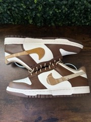 Nike Dunk Plaid Brown Pattern Kid Size 6 Shoe FV3653-191 Women Size 7.5 Sneakers