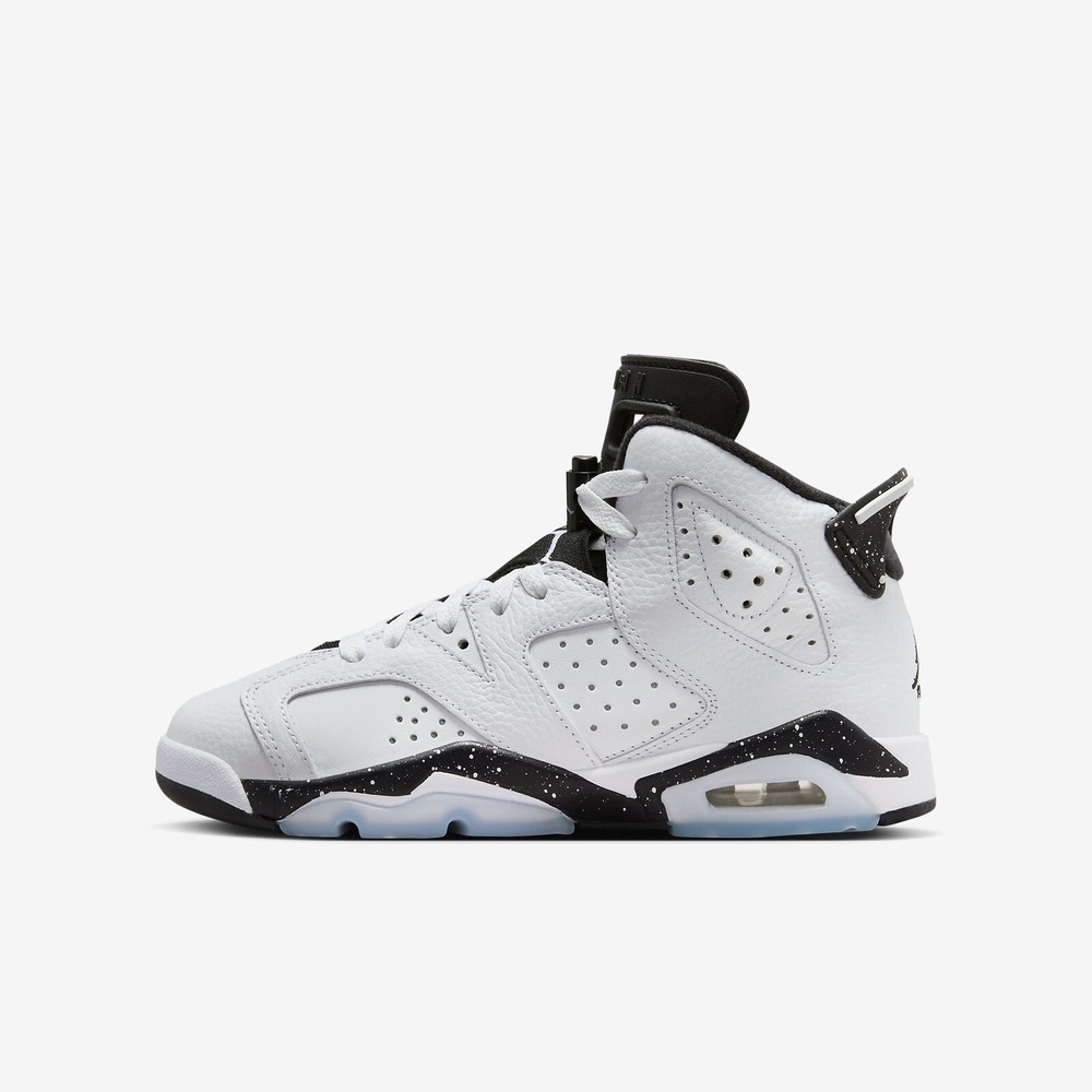 Air Jordan 6 Retro ‘Reverse Oreo’ White Sneakers, Size 6.5Y / 8W BNIB 384665-112