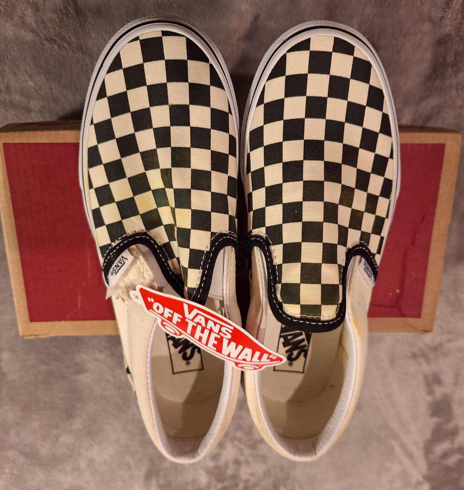 #1355 VANS Asher Checkerboard – classic slip on vn000zbueo1 Kids SIZE 3 NEW