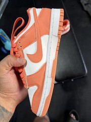 Nike Dunk Low Unisex 7.5W Orange/White Leather Low Top Sneakers