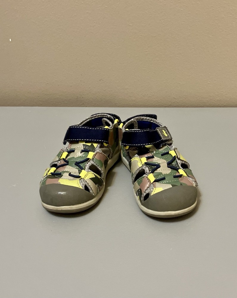 See Kai Run Lincoln IV Sandals, Green/Brown Camouflage – Size 11 (GUC)