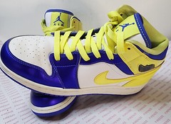 Nike Air Jordan Youth Mid GS „Easter“ Purple/White/Yellow Rare Size 5Y Sneakers