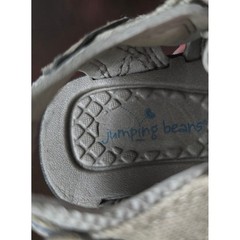 Jumping Beans Kids Tan Canvas Closed Toe Fisherman Sandals Bungee Bumper Shoe 5