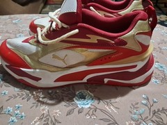Puma RS-Fast Jr „Glitz“ Sneakers White Red Gold 384747-01 Big Kids Size 7C