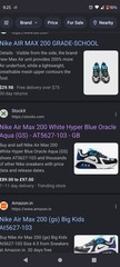 Nike Air Max 200 White Hyper Blue Oracle Aqua (GS) shoes AT5627-103 6.5 Youth