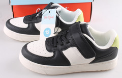 Cat & Jack Jaid Solid Court Sneakers Kids Size 12 Black / White New In Box
