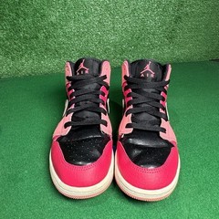 Jordan 1 Mid Pinksicle Black White Pink Kids Shoes 554725-662 Size 4.5Y