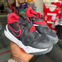 Nike Team Hustle D 11 Toddler Boy Sneakers Size 11 Black Red White Shoes