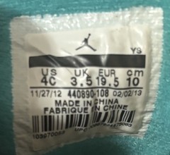 Jordan Retro 4 Emerald Grape Ice, White & Black Size 4c 2012 Release