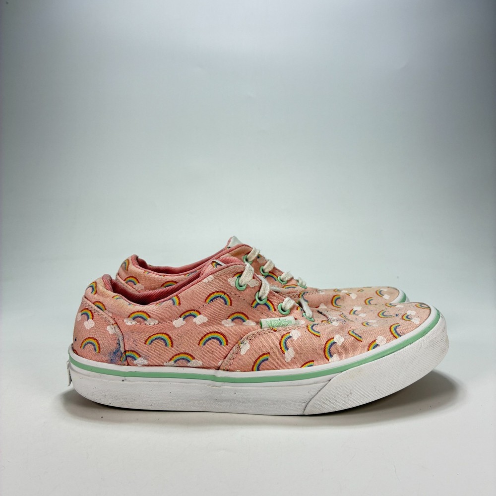 Vans Doheny Powder Pink Rainbow Canvas Low Top Skate Shoes 721356 Youth Size 3