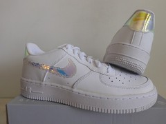 Nike Air Force 1 LV8 (GS) Digital Swoosh White-Multi Color Sz 6.5Y [CW1577-100]